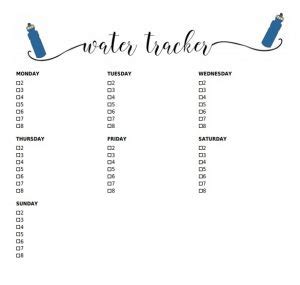 Free water tracker printable | Customizable | Instant Download