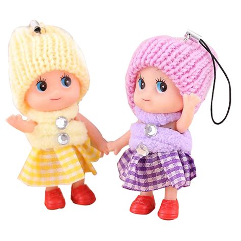 2Pc Mini Soft Cute Cartoon Kids Toys Interactive Baby Dolls Toy Doll ...