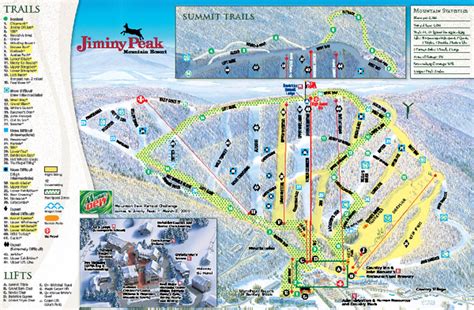 Jiminy Peak Resort Ski Trail Map - Hancock Massachusetts United States ...