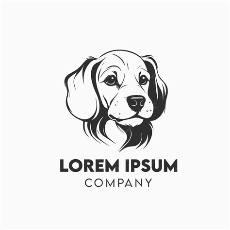 Premium Vector | Vector black and white dog logo design template