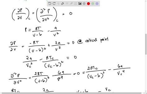 SOLVED: critical point; the critical parameters can Using the isotherm ...