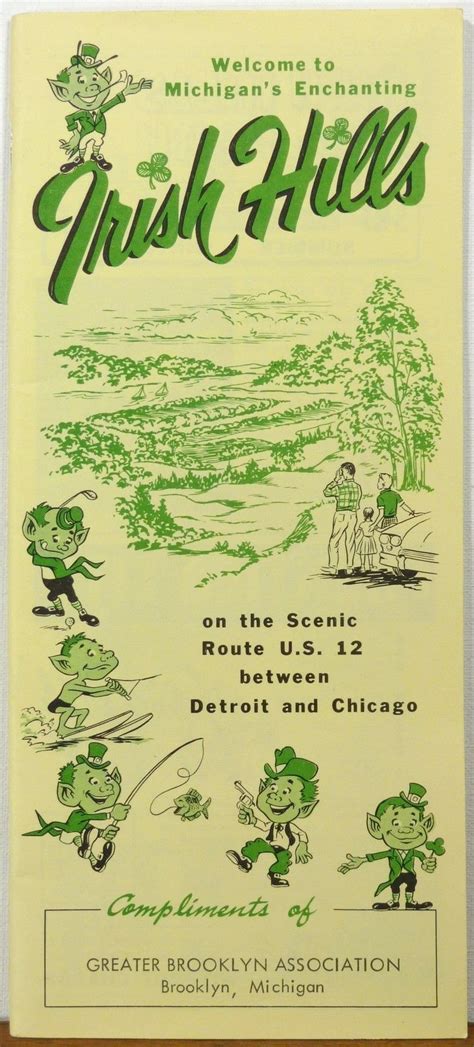 1963 Irish Hills Michigan vintage travel brochure map directory ...