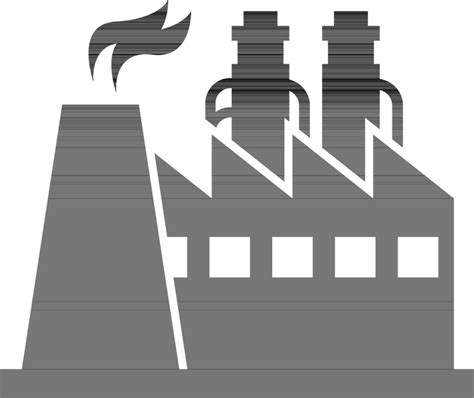 Black and white flat illustration of a factory. 24336527 Vector Art at Vecteezy