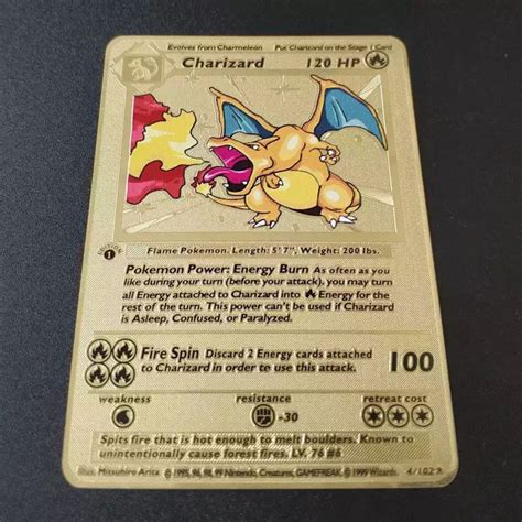 Charizard high quality gold pokemon Card | Etsy