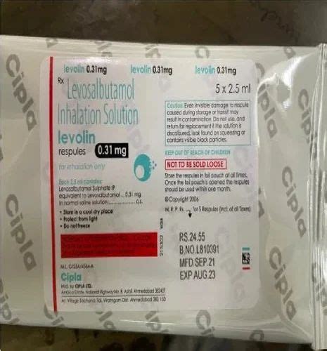 Levolin 0.31 Mg Respules at Rs 25/piece | Respules in Nagpur | ID ...