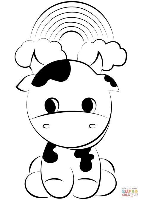 Cute Baby Cow coloring page | Free Printable Coloring Pages