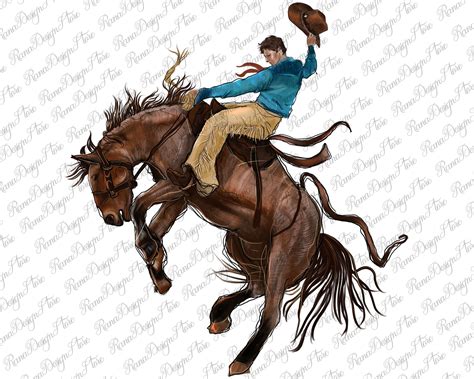 Bronco Rodeo Bucking Horse Cowboy Png Sublimation Design - Etsy