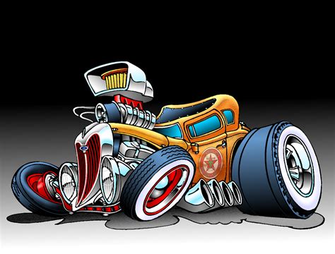 Hot rod | Car cartoon, Art cars, Cartoon car drawing