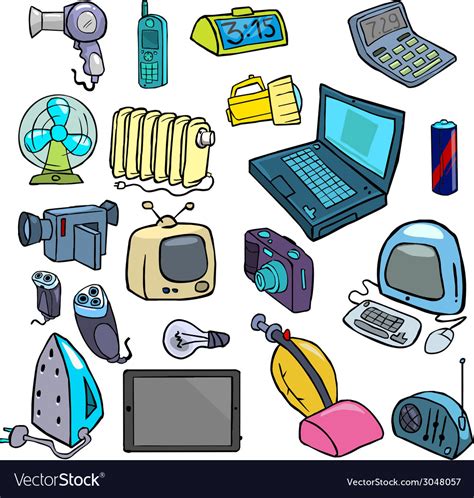 Cartoonish electric devices Royalty Free Vector Image