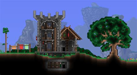 I build a medieval tower for a tailor. : r/Terraria