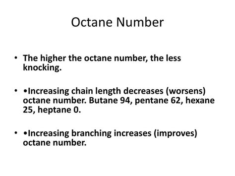 Octane number. - ppt download