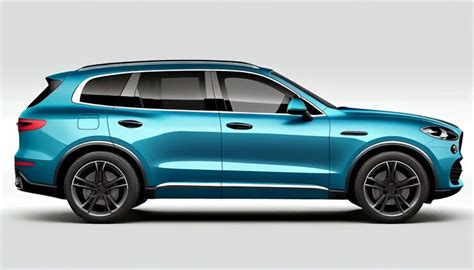 Premium Photo | Blue SUV car in side view isolated on white background