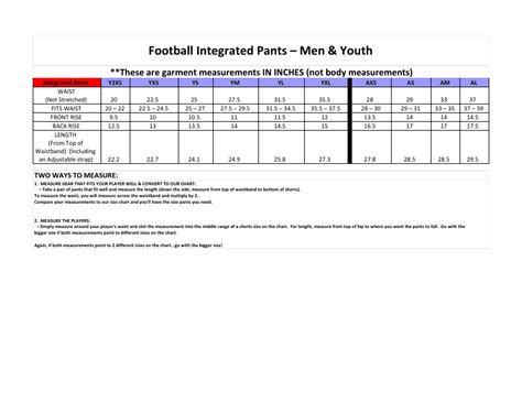 Youth Football Pants Size Chart | atelier-yuwa.ciao.jp