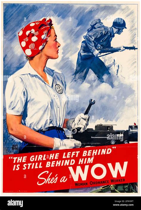 American, WW2 female war work poster, She's a WOW (Woman Ordnance ...