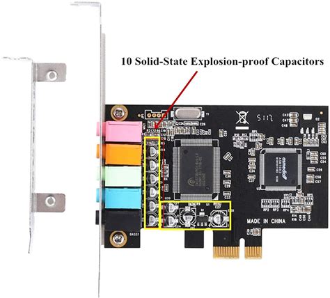 PCIe Sound Card 5.1 Internal Sound Card for Windows 7 8 PCI-e Audio ...