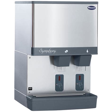 Follett 50CI425W-S Symphony Countertop Water Cooled Ice Maker and Water Dispenser - 50 lb.