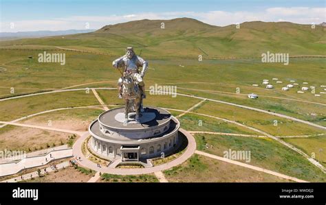 9th July, 2019: Aerial view of the Genghis Khan Equestrian Statue, Ulaanbaatar, Mongolia Stock ...