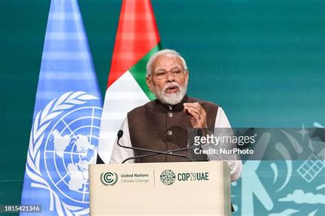 Indian Prime Minister Narendra Modi addresses national delegations ...