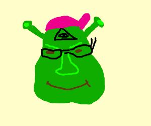 Swagfag Shrek is part of the Illuminati - Drawception