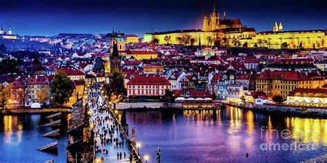 Charles Bridge at Sunset Prague Photograph by Miles Whittingham - Fine ...