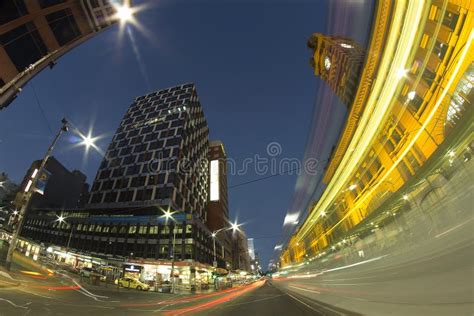 Night View of Flinders Street Station from Street, a Railway Station on ...