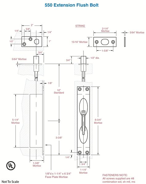 Rockwood 550 Extra Wide Lever Extension Flush Bolt-TMhardware.com