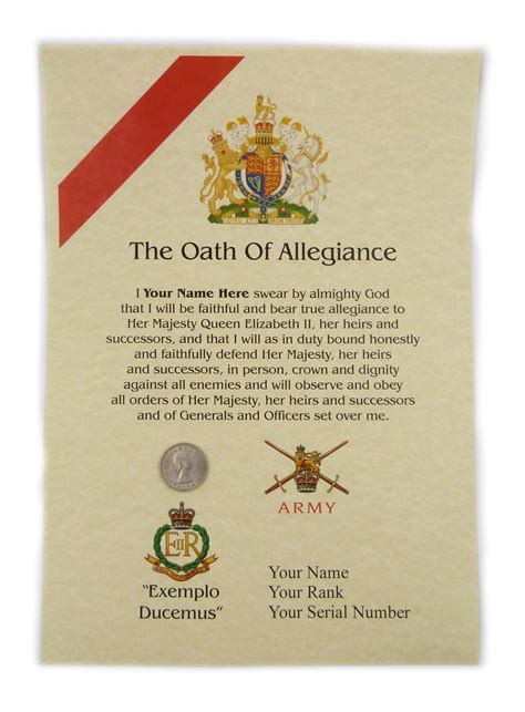 RMP Royal Military Police Oath of Allegiance Certificate - Etsy Canada