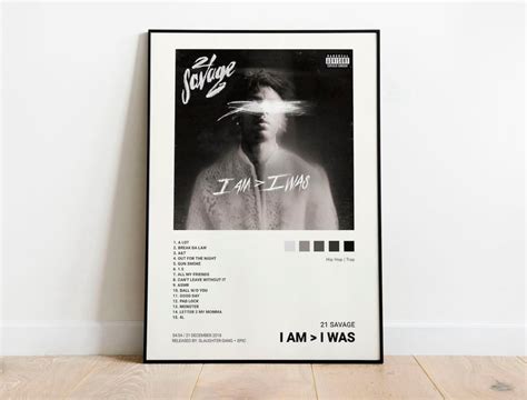 21 Savage - I Am > I Was Album Cover Poster | Architeg Prints