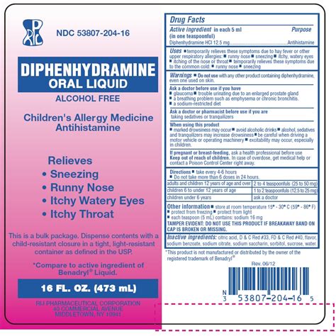 31 Benadryl Warning Label - Labels Design Ideas 2020