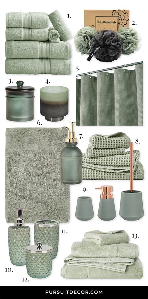 15+ Stylish Sage Green Bathroom Accessories You'll Love - Pursuit Decor