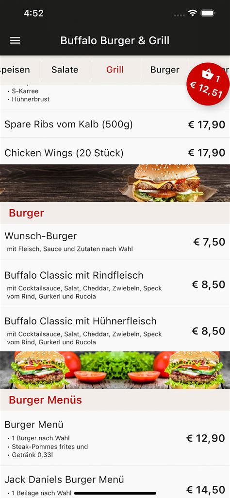 Menu at Buffalo Burger & Grill Traun pizzeria, Traun