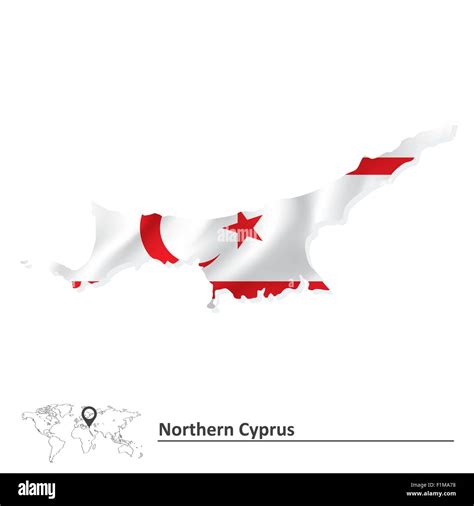 Map of Northern Cyprus with flag - vector illustration Stock Vector ...