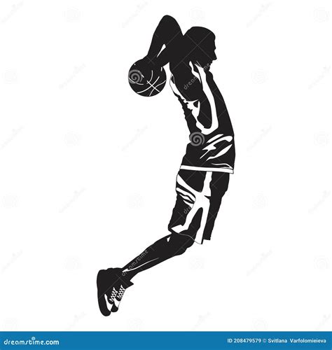 Professional Basketball Player Silhouette Shooting Ball into the Hoop ...