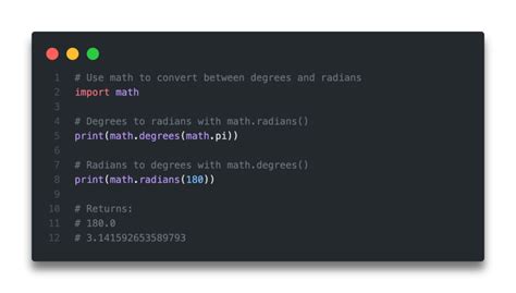 Python: Convert Degrees to Radians (and Radians to Degrees) • datagy