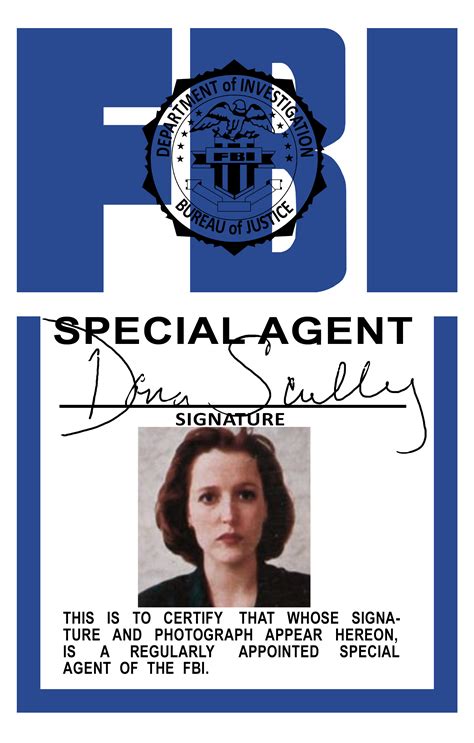 Dana Scully Fbi Badge Printable