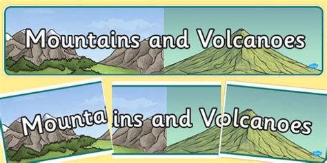 Mountains and Volcanoes Display Banner