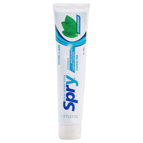 Spry Anticavity Fluoride Free Xylitol Toothpaste - Peppermint - Toothpaste