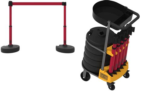 Banner Stakes Plus Cart Package With Tray & Blank Red Banner - Mutual Screw & Supply