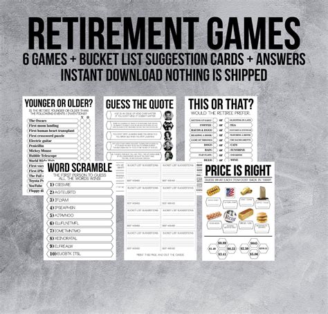 Printable Retirement Party Games Price is Right This or | Etsy | Retirement party themes ...