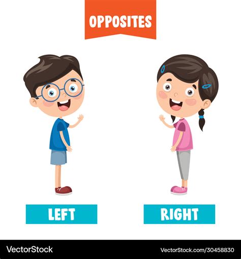 Left and right Royalty Free Vector Image - VectorStock