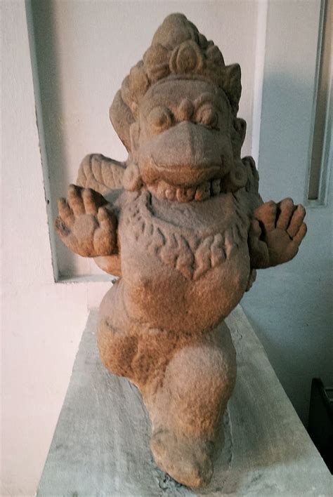 Cham statue of a dancing monkey, Museum of Cham Sculpture, Danang ...