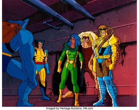 X-Men Beast, Wolverine, Silver Fox, Sabretooth and Maverick Production Cel Setup Marvel Studios ...