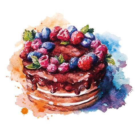 торт, cake | Watercolor cake, Cake illustration, Cake vector