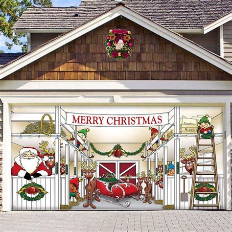 Christmas Garage Door Banner,Garage Door Christmas Decorations ...