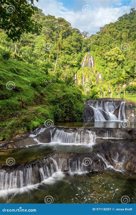 Santa Rosa De Cabal Waterfall Vertical Stock Image - Image of cabal ...