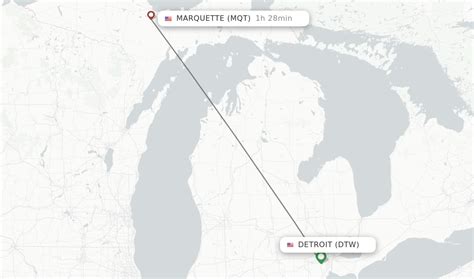 Direct (non-stop) flights from Detroit to Marquette - schedules - FlightsFrom.com