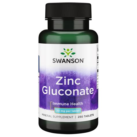 Swanson Premium Zinc (Gluconate) 30 mg 250 Tabs - Swanson®