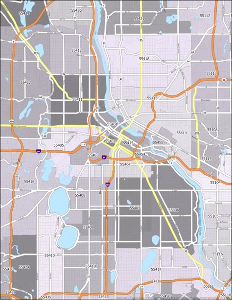 Minneapolis Zip Code Map - GIS Geography