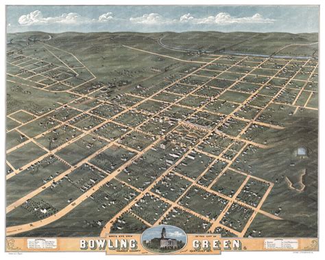 Beautifully restored map of Bowling Green, Kentucky from 1871 - KNOWOL