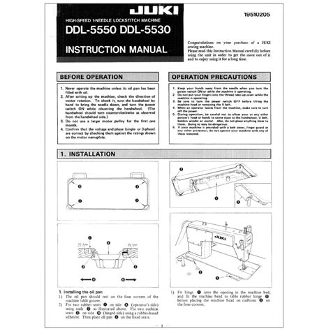 Juki DDL-5550 Instruction Manual